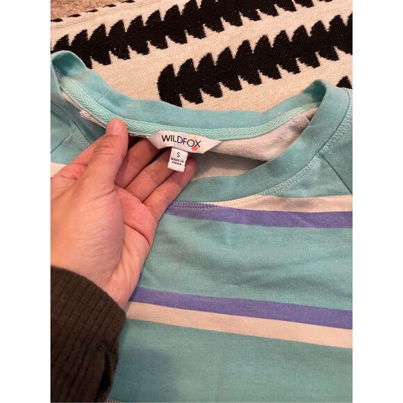 Wildfox striped blue multicolored sweater beachy cozy size‎ small - Picture 6 of 6